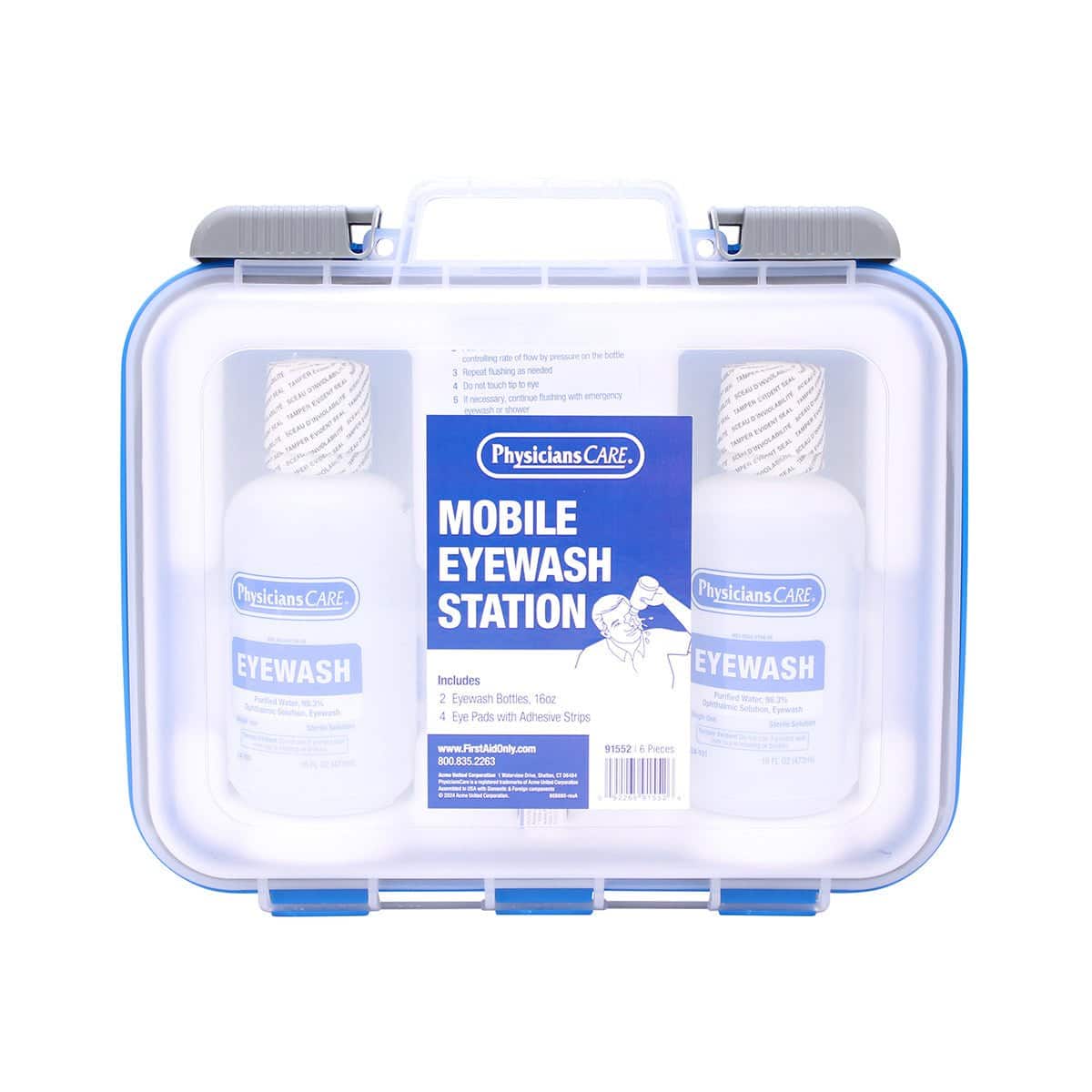 Mobile Eyewash Station, 6 Pieces Emergency Eye Care Kit (2 Bottles + 4 Eye Pads) Product