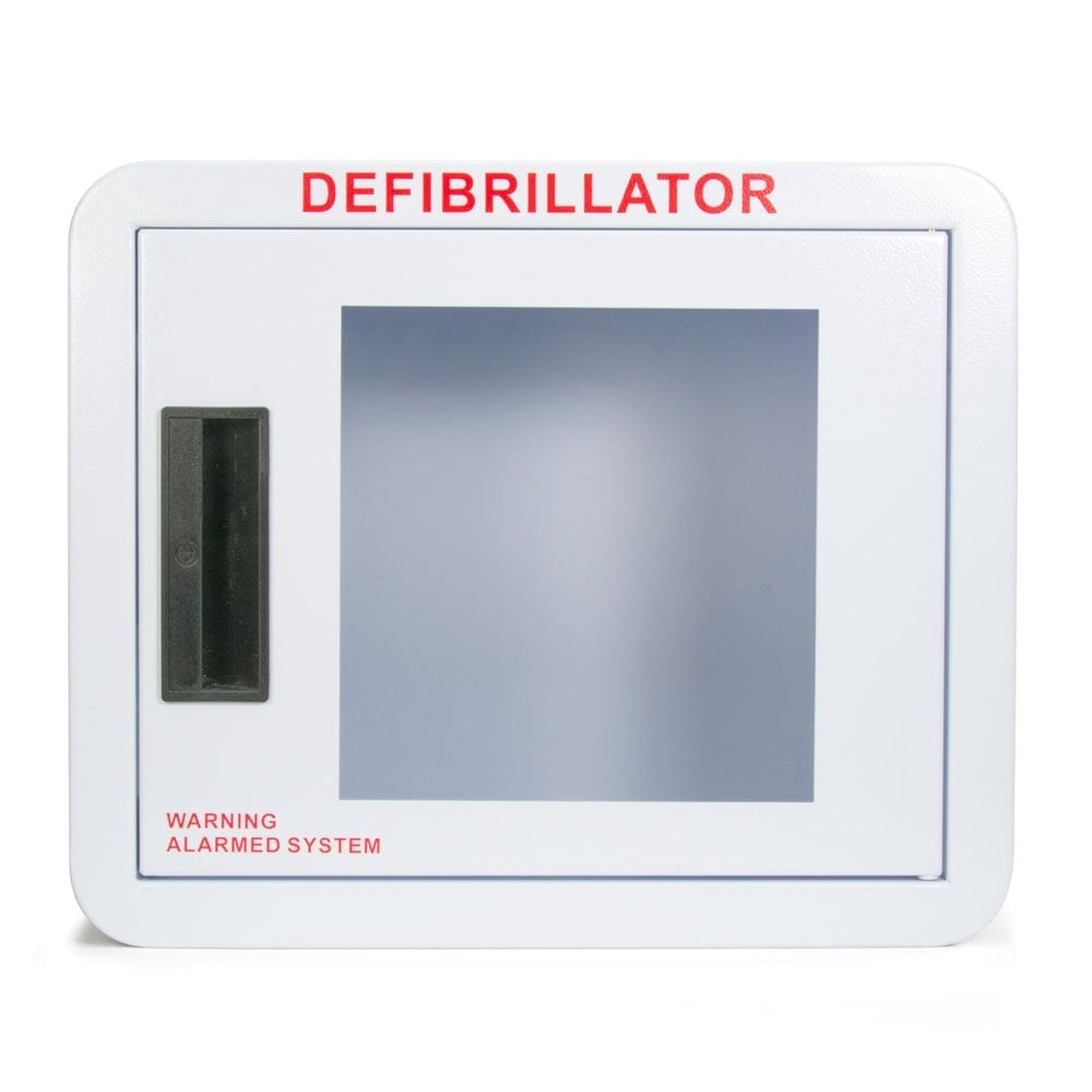 Premium Compact AED Cabinet with Alarm Product AMP14RD-B-front Premium Compact AED Cabinet with Alarm Product AMP14RD-B-front
