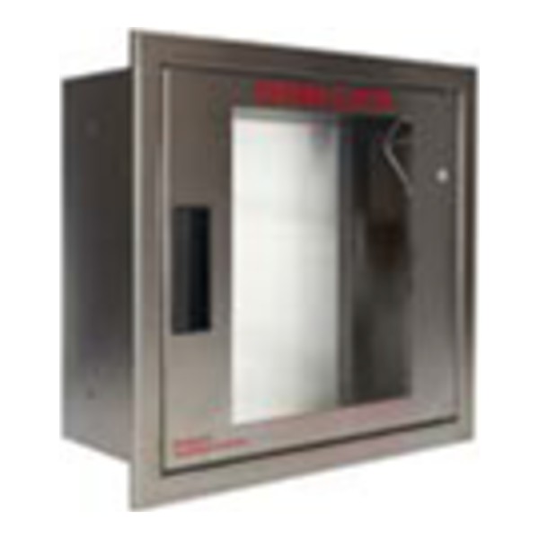 Cubix stainless steel fully recessed AED cabinet